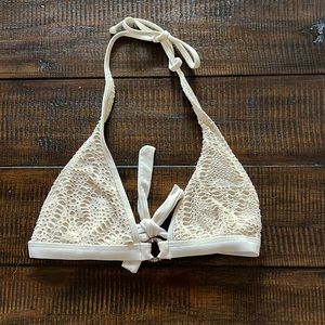 Rampage cream macramé, bathing suit tops, size M